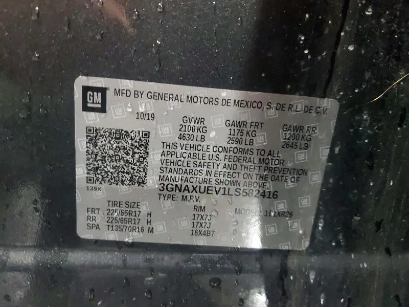 2020 CHEVROLET EQUINOX LT  