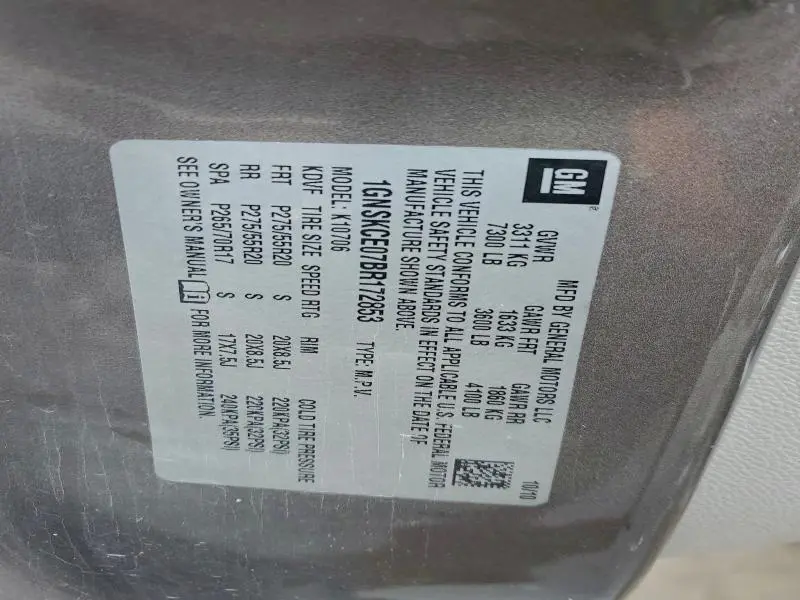 2011 CHEVROLET TAHOE K1500 LTZ  