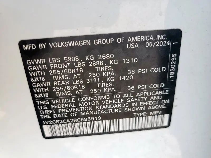 2024 VOLKSWAGEN ATLAS PEAK EDITION SE  