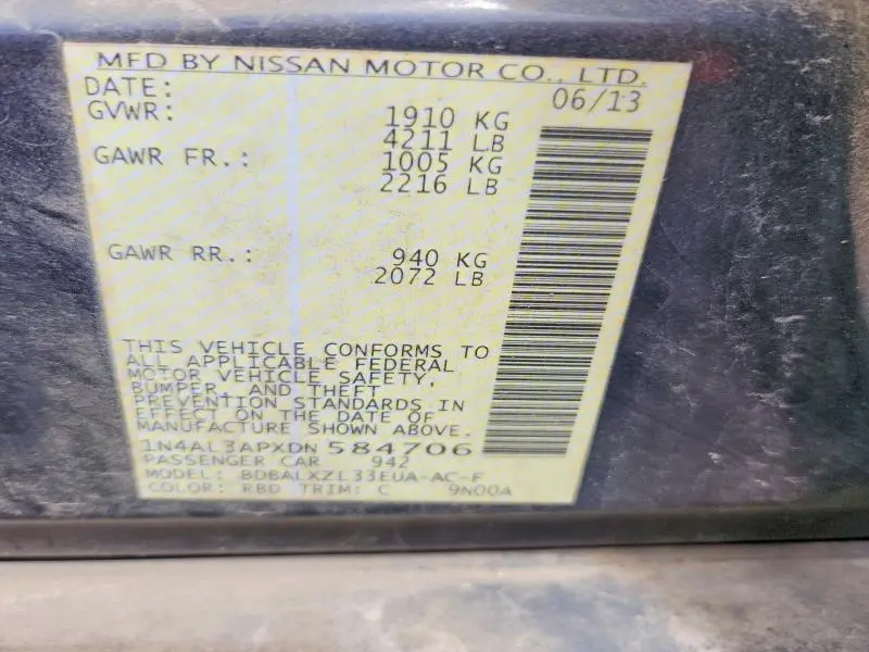 2013 NISSAN ALTIMA 2.5  