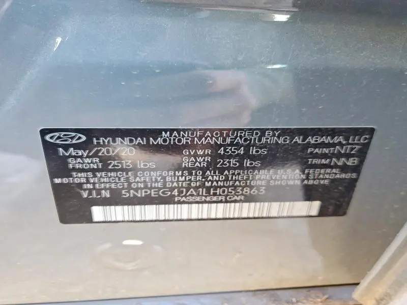 2020 HYUNDAI SONATA SE  