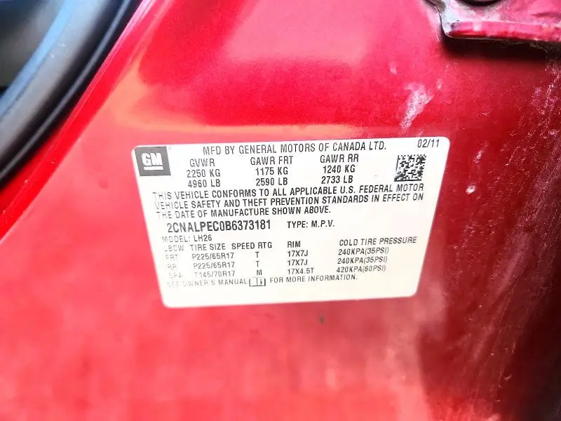 2011 CHEVROLET EQUINOX LT  