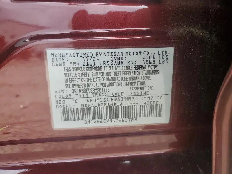 2025 NISSAN SENTRA SV  
