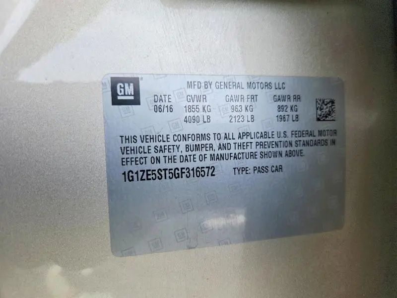 2016 CHEVROLET MALIBU LT  