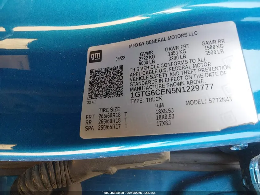 2022 GMC CANYON 4WD  SHORT BOX ELEVATION