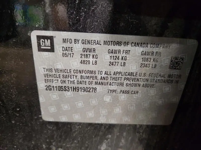 2017 CHEVROLET IMPALA LT  