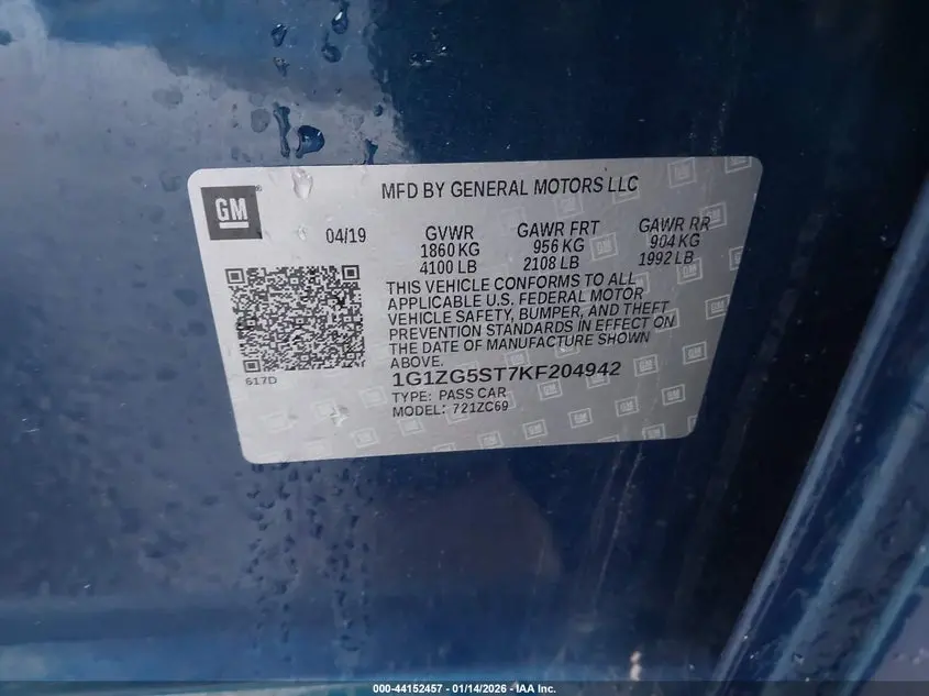 2019 CHEVROLET MALIBU RS