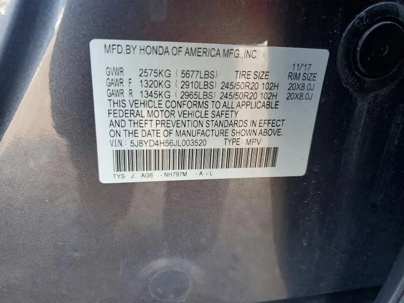 2018 ACURA MDX TECHNOLOGY  