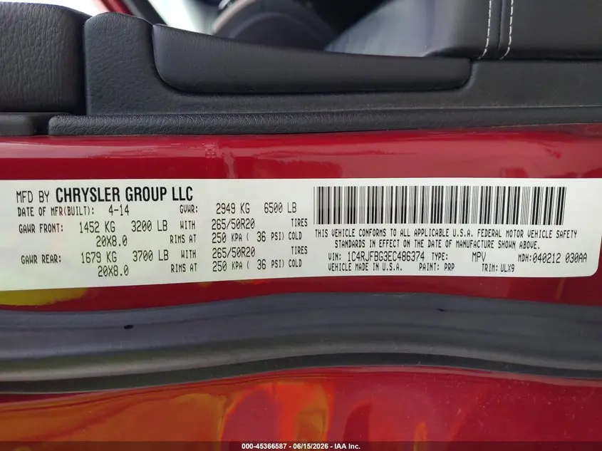 2014 JEEP GRAND CHEROKEE LIMITED