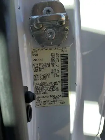 2019 NISSAN TITAN S  