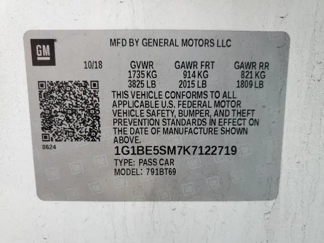 2019 CHEVROLET CRUZE LT  