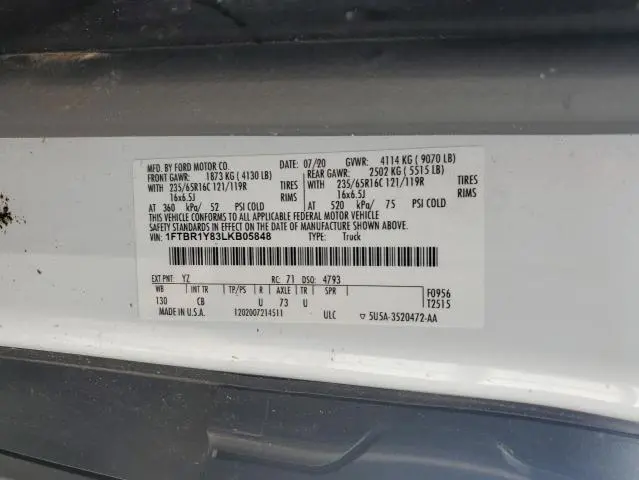 2020 FORD TRANSIT T-250  