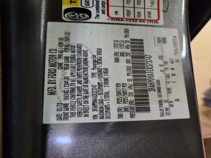 2012 FORD FUSION SE  