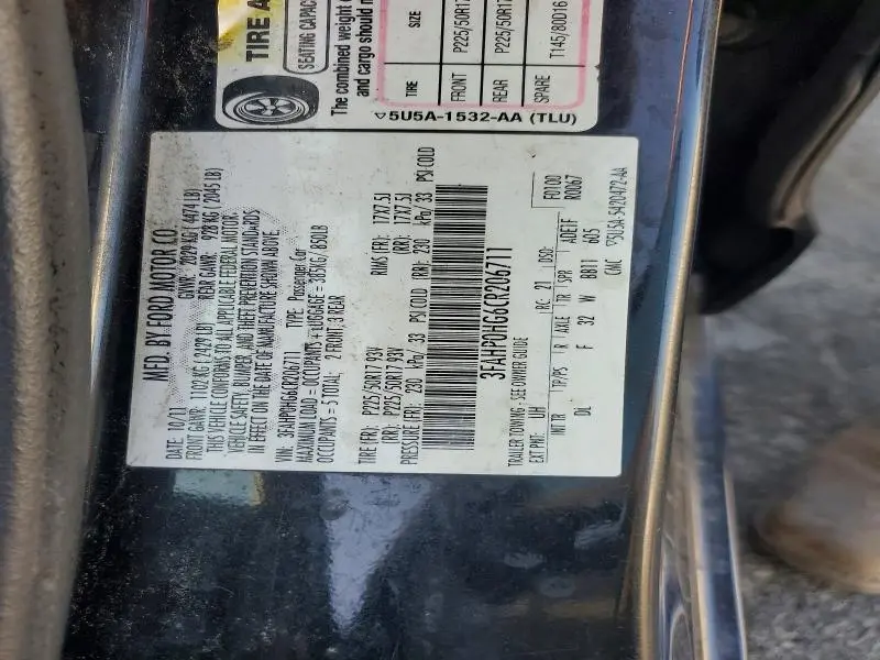 2012 FORD FUSION SE  