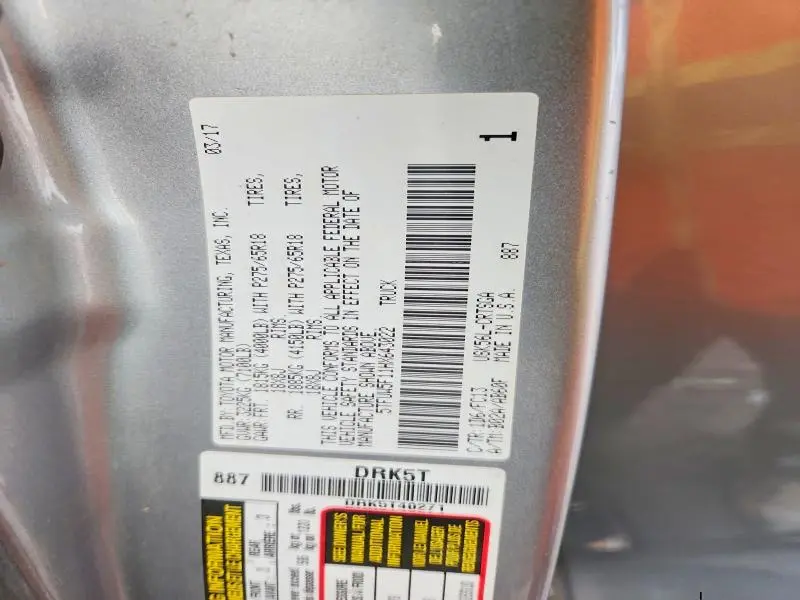 2017 TOYOTA TUNDRA DOUBLE CAB SR5  