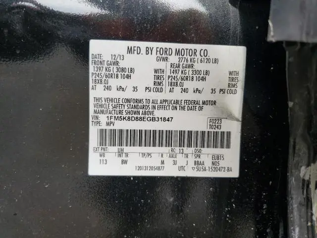 2014 FORD EXPLORER XLT  