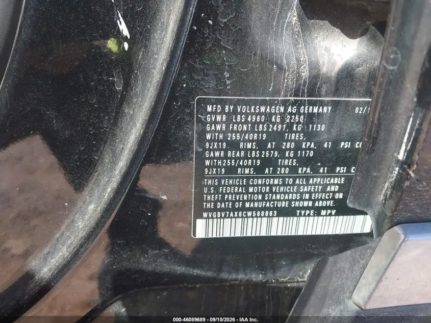 2012 VOLKSWAGEN TIGUAN SEL
