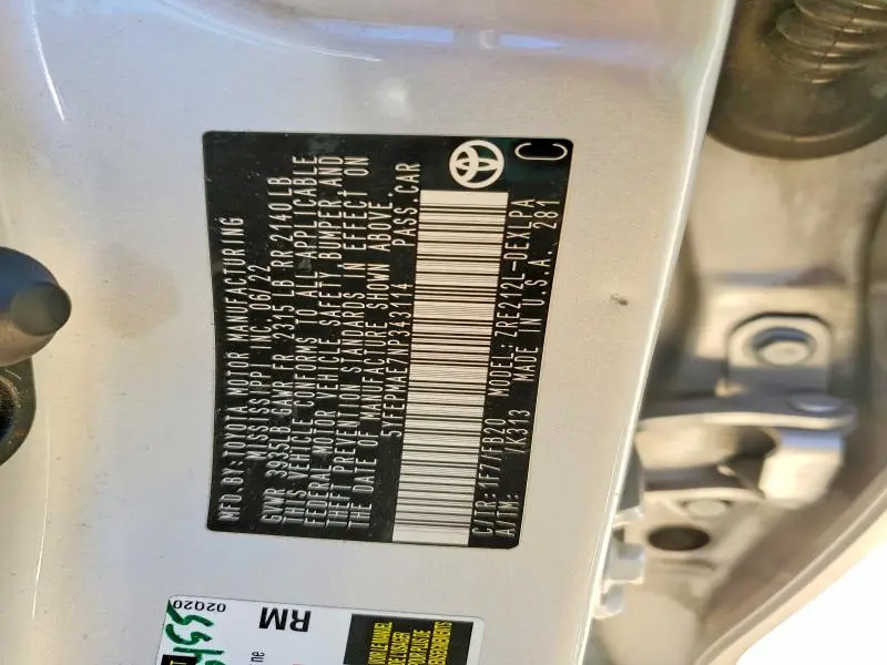 2022 TOYOTA COROLLA LE  