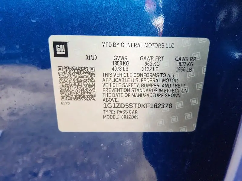 2019 CHEVROLET MALIBU LT  