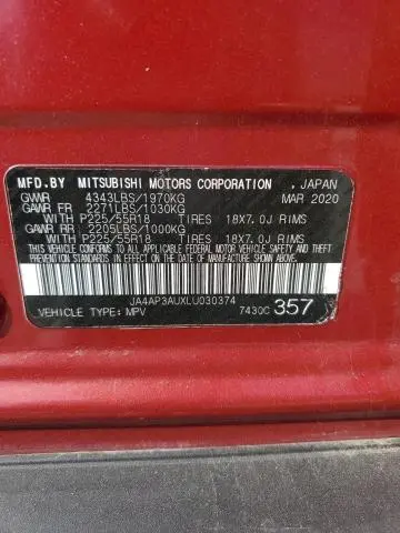 2020 MITSUBISHI OUTLANDER SPORT ES