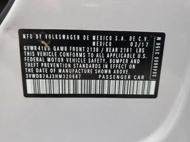 2017 VOLKSWAGEN JETTA SE  