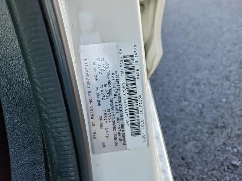 2015 MAZDA 6 TOURING  