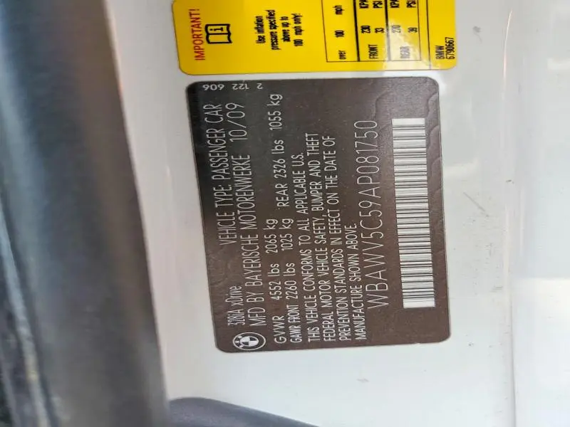 2010 BMW 328 XI SULEV  