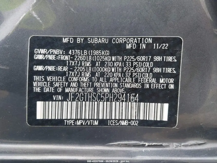 2023 SUBARU CROSSTREK SPORT