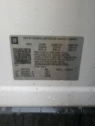 2019 CHEVROLET EQUINOX LT  