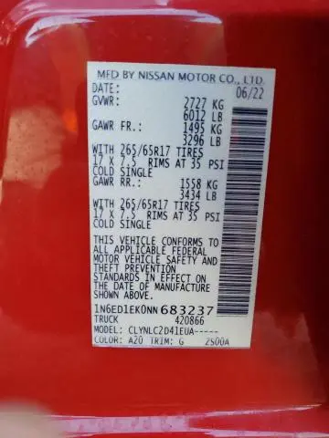 2022 NISSAN FRONTIER S