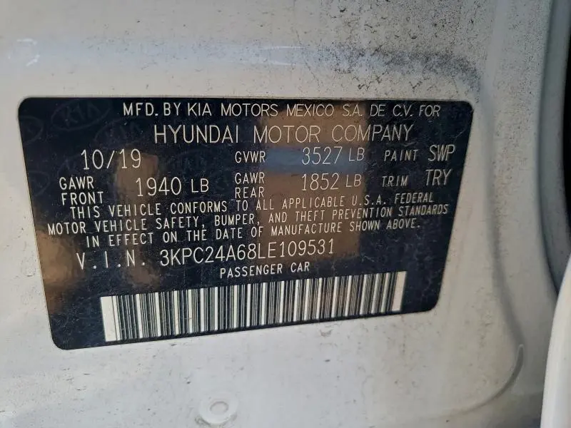 2020 HYUNDAI ACCENT SE  