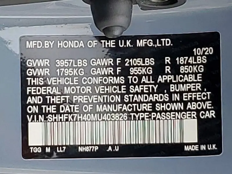 2021 HONDA CIVIC SPORT  