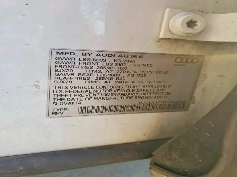 2017 AUDI Q7 PREMIUM PLUS  