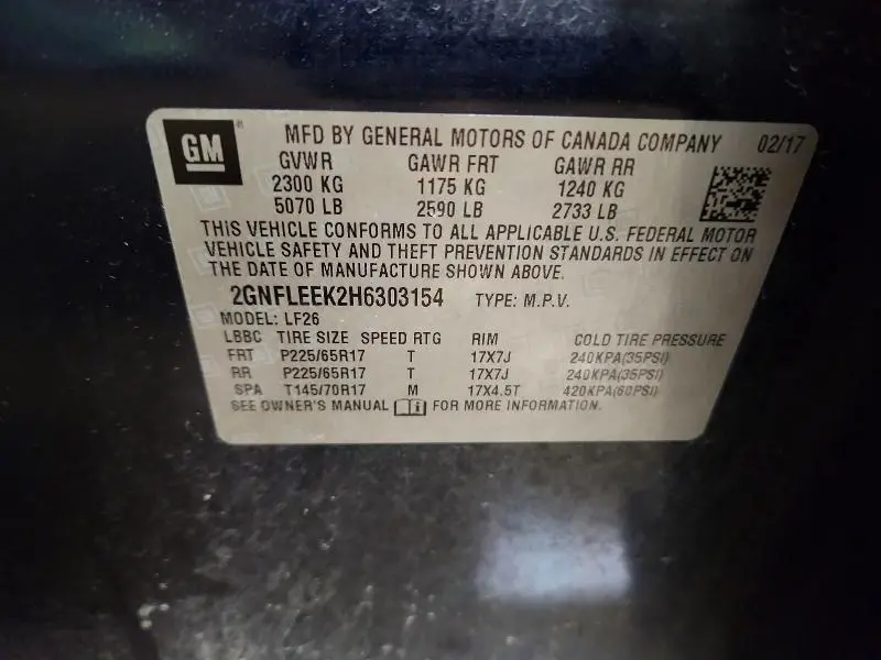 2017 CHEVROLET EQUINOX LS  