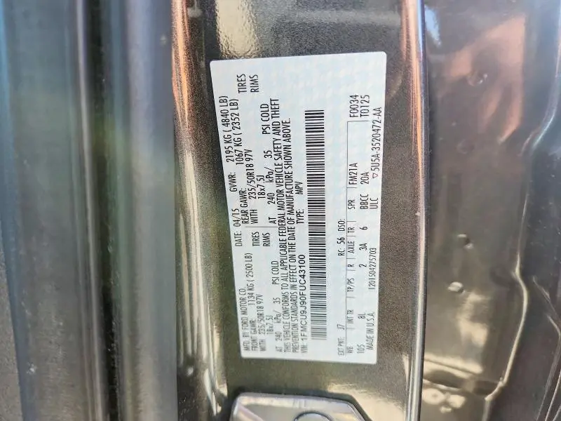 2015 FORD ESCAPE TITANIUM  