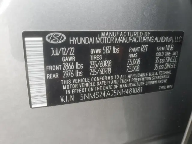 2022 HYUNDAI SANTA FE SEL  