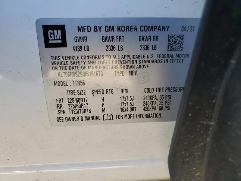 2021 CHEVROLET TRAILBLAZER LS  