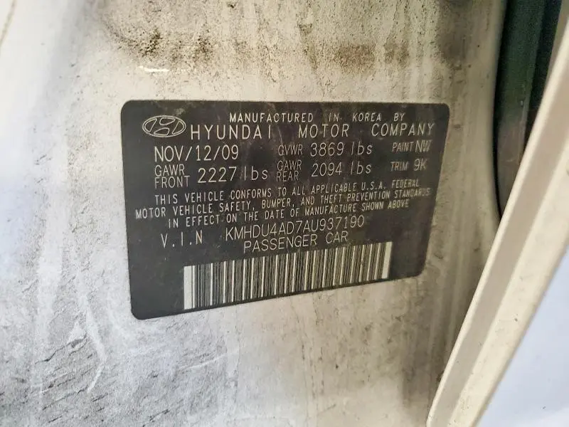 2010 HYUNDAI ELANTRA GLS  