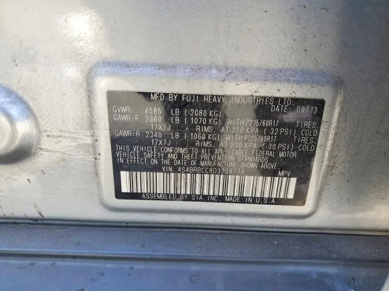 2013 SUBARU OUTBACK 2.5I PREMIUM  
