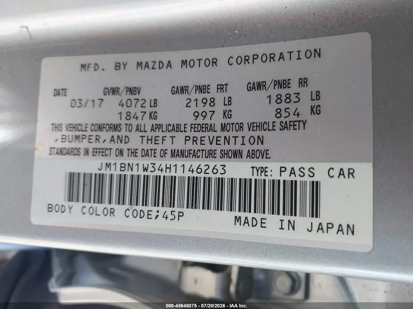 2017 MAZDA MAZDA3 GRAND TOURING