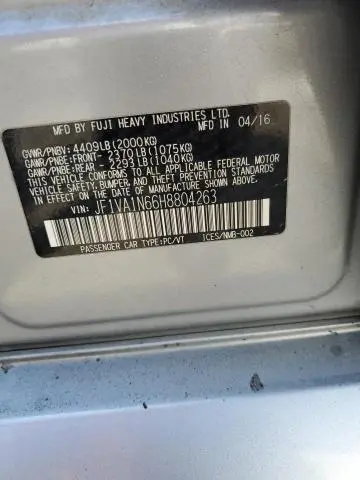 2017 SUBARU WRX LIMITED  