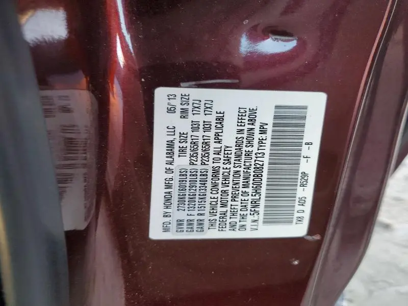 2013 HONDA ODDESEY   
