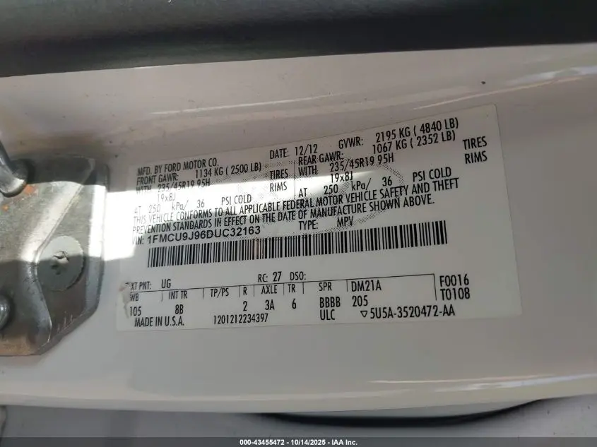 2013 FORD ESCAPE TITANIUM