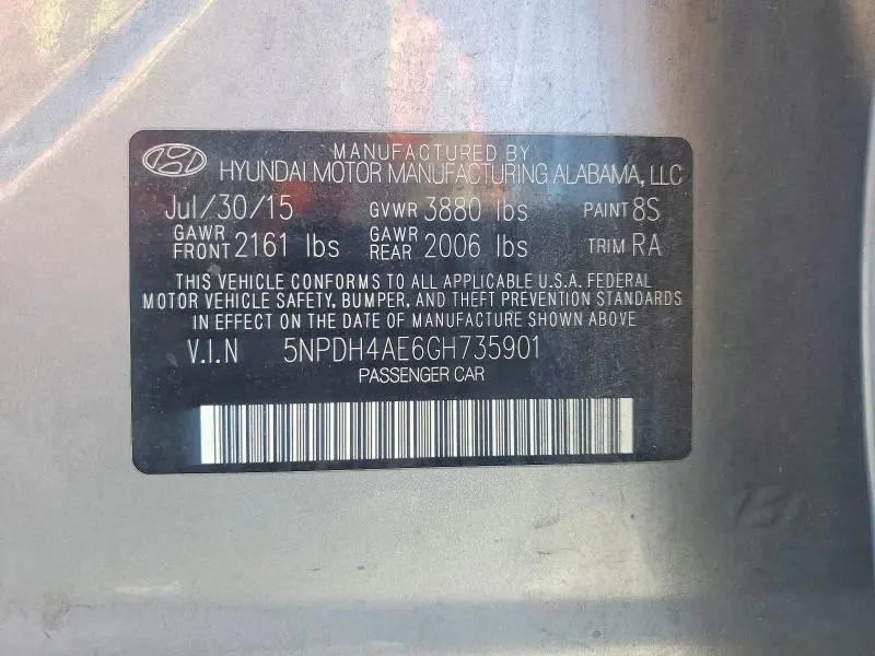 2016 HYUNDAI ELANTRA SE  