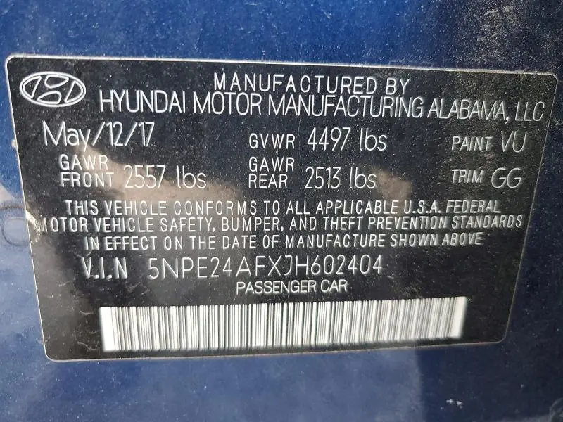 2018 HYUNDAI SONATA SE  