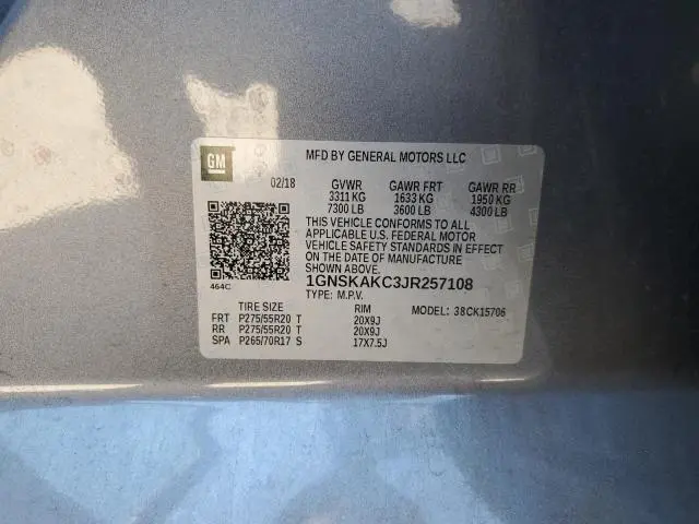 2018 CHEVROLET TAHOE K1500 LS  