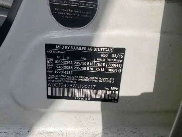 2015 MERCEDES-BENZ GLA 250 4MATIC  