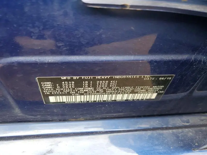 2015 SUBARU LEGACY 2.5I PREMIUM  