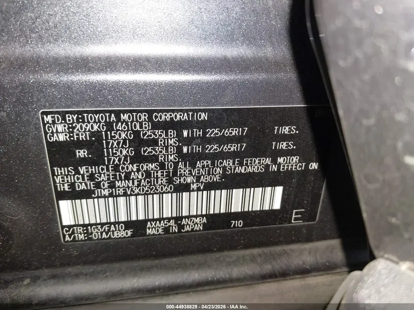 2019 TOYOTA RAV4 XLE