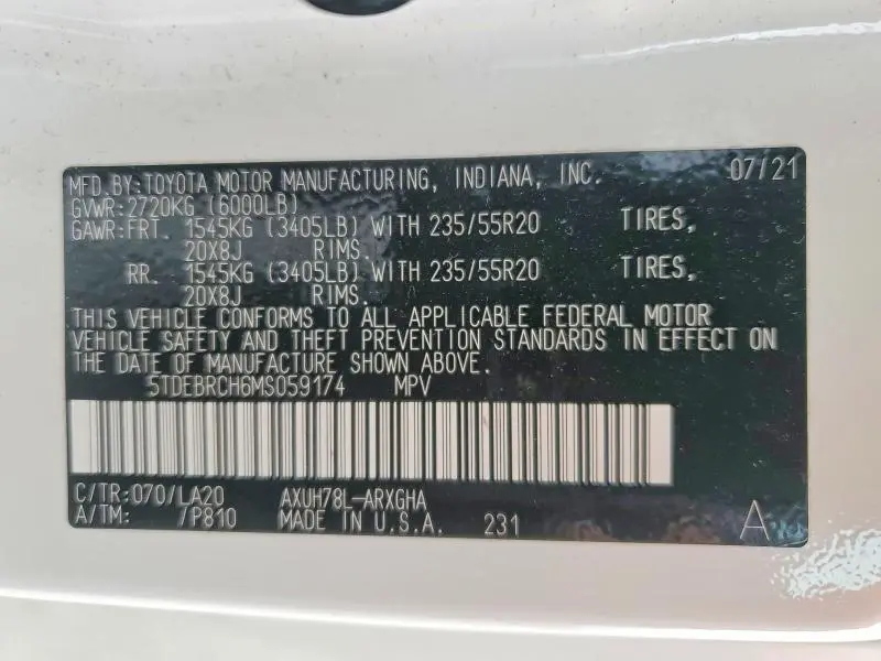 2021 TOYOTA HIGHLANDER HYBRID PLATINUM  